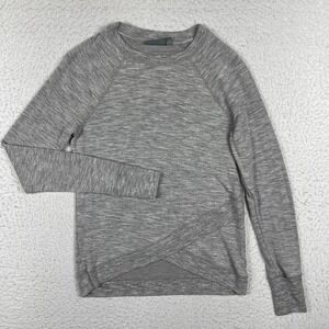 Athleta Crossover Sweatshirt Womens XXS Gray Space Dye Tulip Hem Raglan Casual